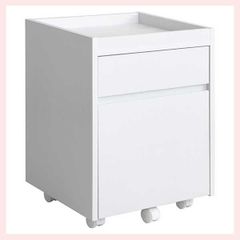 サイドチェスト（W40×D40×H55cm）／ホワイト　※シンプル,定番,人気,売れ筋,リーズナブル,収納,コンパクト,デスクワゴン,台,サイドテーブル,シリーズ,単体,組み合わせ,カスタマイズ,マルチ,高品質,白色