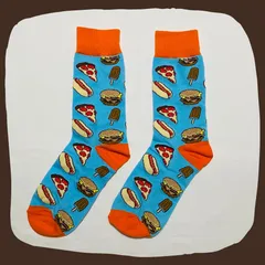 ハンバーガー ピザ ホットドック クルーソックス #117