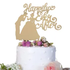 【数量限定】ウエディング ケーキトッパー ディズニー シンデレラ happykoko アクリル ケーキピック (ハッピーココ) プリンセス (ミラーゴールド)