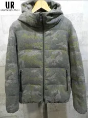 美品 アーバンリサーチ ツイード風 迷彩 ダウンジャケット 38 メンズ カモフラ ウール URBAN RESEARCH