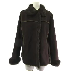 ジェラールダレル GERARD DAREL フェイクムートン ジャケット ラビットファー ブラウン 茶 9のサムネイル