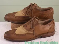 Y452 メンズ SEBAGO ウィングチップシューズ 茶×キャンバス 25cmくらいのサムネイル