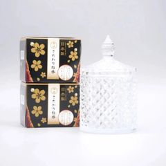 ガラス容器 1個 ＋ 紙容器こだわり綿棒 180本入 2個 セット
