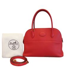HERMES ボリード27 Bolide 27 ルージュクー Rouge Coeur D刻印 ランクA