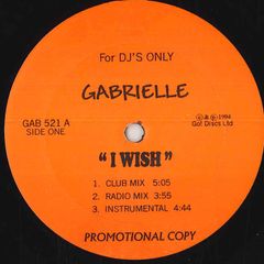 12” Gabrielle I Wish GAB521PROMO Go! Discs /00250