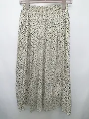 ◇ AS KNOW AS アズノゥアズ 総柄 ロング プリーツ スカート ベージュ ブラック レディース P  【1407260044987】