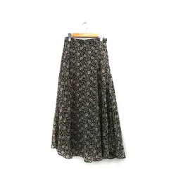 ビーミングバイビームス B:MING LIFE STORE by BEAMS フレア スカート ロング 花柄 M ブラック 黒 /KT30
