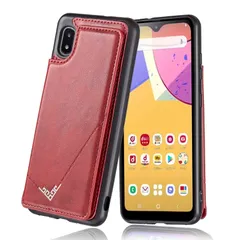 【数量限定】軽・薄 (レッド) 横置きスタンド機能 背面型ケース 財布型 SAMSUNG 対応 スマホバックカバー SCV49 サムスン A20/A21/SC-02M/SC-42A/SCV46 Galaxy ギャラクシーa21 ケース手帳型 RED 【Vies