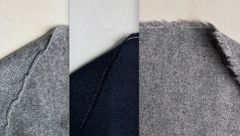 再生ウール／エコロジー素材 チャコールグレー 1ｍ & 再生ウール糸／エコ素材使用 ウールメランジ 黒 1ｍ & 再生ウール／エコ素材 ウールメランジ グレー 1.5ｍ セット