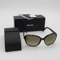 PRADA プラダ サングラス ケース付 べっ甲柄 ブラウン プラスチック アイウェア ハードケース メガネ 眼鏡 アクセサリー