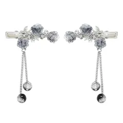 【在庫セール】ヘアクリップ ミニ 2個セット インクフラワータッセル 髪留め クリップ 小さめ バンスクリップ 髪飾り 小さめ 髪留め おしゃれ 可愛い 韓国風 卒業式 誕生日 入学式 (水墨の花)