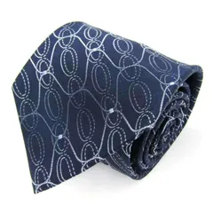 ピエールカルダン ブランド ネクタイ ドット 格子柄 パネル柄 シルク PO  メンズ ネイビー Pierre Cardin 【中古】