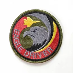自衛隊グッズ 刺繍ワッペン EAGLE DRIVER 赤 航空自衛隊 陸上自衛隊 海上自衛隊 JASDF JGSDF JMSDF