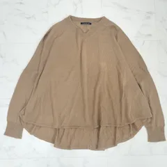 mizuiroind　ミズイロインド　ドルマンスリーブ　ニットプルオーバー　Vネック　ベージュ　キャメル