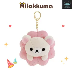 サンエックス　リラックマ×ミスタードーナツ・コリラックマ（ポン・デ・ストロベリー） ぶらさげぬいぐるみ