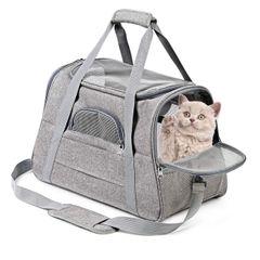 【新着商品】犬キャリー 3way 通気性 ショルダー ペットキャリーバッグ コンパクト マット付き 手提げキャリーバッグ キャリーバッグ ライトグレー 猫 M Vailge