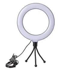【人気商品】エツミ リングライト VLOG LEDリングライト 6インチ + ミニ 三脚セット 【 外径 9cmコンパクトな卓上サイズ】ブラック VE-2302のサムネイル