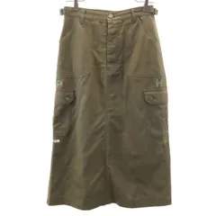 PINK HOUSE ピンクハウス ロング丈 カーゴ スカート M カーキ レディース 古着