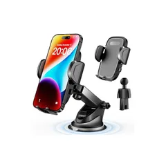 スマホホルダー 車 スマホスタンド【業界改良安定性アップ】車載スマホホルダー 携帯ホルダー 車用スマホホルダー 超強力吸盤 エアコン 吹き出し口 送風口兼用 360度回転 伸縮アーム 全方位自由調整 片手操作 取付け簡単 車用品 iPhone/Androi 0