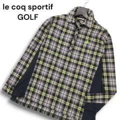 le coq sportif GOLF ルコック スポルティフ ゴルフ 秋冬 ストレッチ 長袖 チェック ポロシャツ Sz.LL メンズ 大きいサイズ