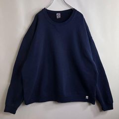 【フォロワー様クーポン配布中！】メキシコ製 ラッセルアスレチック Russell athletic 前ガゼット Vガゼット 無地 プレーン ブランク スウェット トレーナー プルオーバー 輸入古着 海外古着 メンズ ネイビー 2XL【N1】
