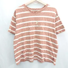 ◇ ⊂ KANGOL カンゴール ボーダー柄 半袖 Tシャツ サイズM ブラウン レディース E  【1502030017021】