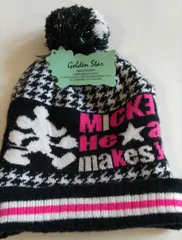 ★大人気！DISNEY ディズニー ニット帽 ミッキーマウス 帽子　ポンポン