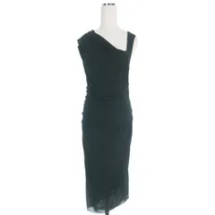 ヘルムートラング HELMUT LANG サイドギャザー 裾カットアウト ノースリーブワンピース ドレス S ブラック 黒 16-0305002 国内正規のサムネイル
