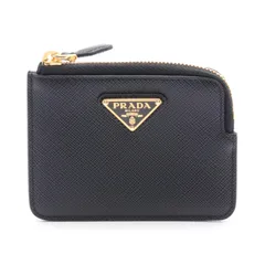 プラダ PRADA コインケース 1MB047QHHF0002 ブラック サフィアーノレザー 二つ折財布 レディース 新品