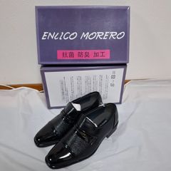 24.5 メンズ　新品未使用　エンリコモレロ　ENLICO MORERO　黒　ブラック　靴　4E　EEEE