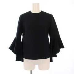 yokochan Aラインブラウス　スカラップ　ネイビー　40 美品 美品 YOKO CHAN バックパール ヘムスカラップ ブラウス ブラック