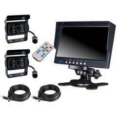 7인치 4분할 온 대시 모니터 백 카메라 2대 세트 적외선 LED 탑재 안심의 암시 카메라 24V차 대형차 트럭 등에 노이즈 대책 완료 도요타 이스즈 히노 FUSO UD TRUCKS 마쓰다