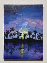 【海の絵】絵画原画　アート　風景画　ハワイ　ドローイング　キャンバス