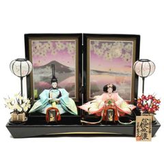 初代石川潤平 木目込　雛人形 鶴亀雛 本金蒔絵黒屏風 初代石川潤平 木目込 雛人形 鶴亀雛 本金蒔絵黒屏風 - メルカリ