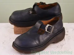 Y009 イギリス製 Dr.Martens ビンテージ レディースシューズ 黒っぽい紺 キッズ 22cm