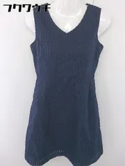 ◇ TALBOTS タルボット ノースリーブ 膝丈 ワンピース サイズ2 ネイビー レディース  【中古】 【1112020008511】