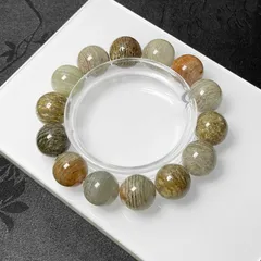 逸品 EU製 ★千層ガーデンクォーツ★ブレスレット パワーストーン 天然石B 庭園水晶 浄化 綺麗 ギフト 15.9-16.2mm ZZ1249