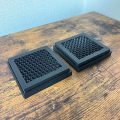 【袋田の滝藤様専用】スタンド + 受け皿　各2個　黒 【シンプル】【105mm】 / 3Dプリンター受け皿 正方形
