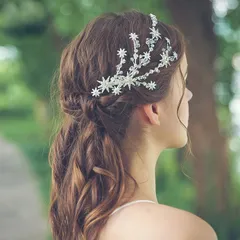 ティアラ ウエディング カチューシャ ブライダル 髪飾り 花嫁 スター ウェディング シルバー 結婚式 ヘッドドレス 演奏会 パーティー キラキラ ヘアピン