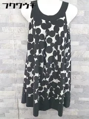 ◇ PEYTON PLACE ペイトンプレイス ノースリーブ 水玉 ドット 膝丈 ワンピース サイズM ホワイト ブラック レディース 【中古】 【1103150005822】