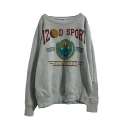 IZOD プリントスウェット トレーナー M グレー アイゾッド USA製 ゴルフ柄 裏起毛 古着卸 アメリカ仕入 a612-5436