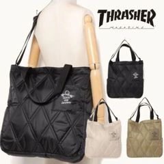 トートバッグ L スラッシャー キルティング デザインショルダー THRASHER ノートパソコン 収納可能