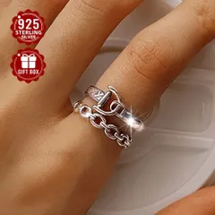 1個ワイドバージョン不規則なダブルレイヤーDレターオープンリングヒップホップパンクスタイルロックパーティーミュージックフェスティバルに適した男女兼用カップルリング約3.6g