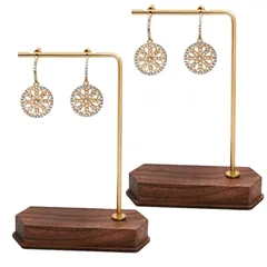 【特価セール】Cmart-Labo ピアススタンド 2個セット アクセサリースタンド ディスプレイ 展示 おしゃれ 撮影用 小道具 ゴールド