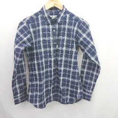 ◇ ⊃ FOXFIRE フォックスファイヤー チェック柄 シンプル系 長袖 カジュアルシャツ サイズＭ ネイビー系 メンズ E  【1507160025830】