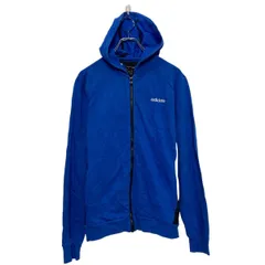 adidas ロゴ スウェット パーカー キッズ L ブルー アディダス 古着卸 アメリカ仕入 a608-5290
