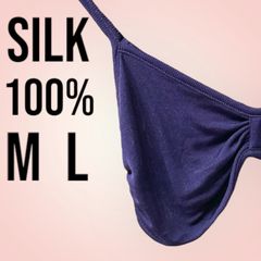 a0010【期間限定サマーセール】【送料無料】★新品未使用★ Jasmi ジャスミ SILK 絹 シルク 100% ブラジャー  カップ パッド無し 紫 パープル purple　235-30 サイズ M 65-75    L 70-80