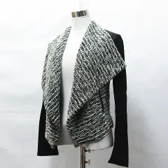 alice + olivia アリス アンド オリビア ツイード ジャケット 羊革 ブラック ホワイト レディース サイズ表記 0 (XSサイズ相当) 株式会社 ルック