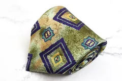 ダーバン ブランド ネクタイ シルク 小紋柄 総柄 メンズ グリーン Durban 【中古】