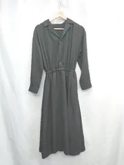 ◇ ⊇ ROPE PICNIC ウエストゴム 長袖 ロング丈 ワンピース サイズ38 ブラック レディース E  【1502180003240】